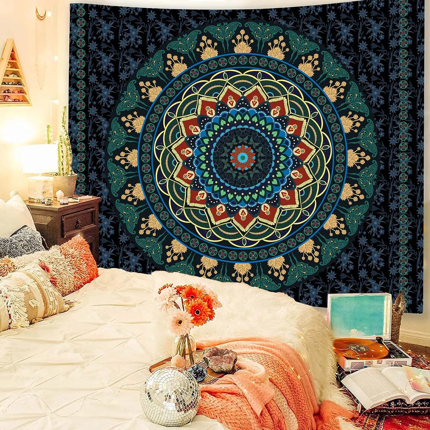 Wall Hanging Indian Mandala Tapestry Psychedelic Bohemian Home Decoration Aesthetic Living Room Background Cloth Beach Yoga Mat
