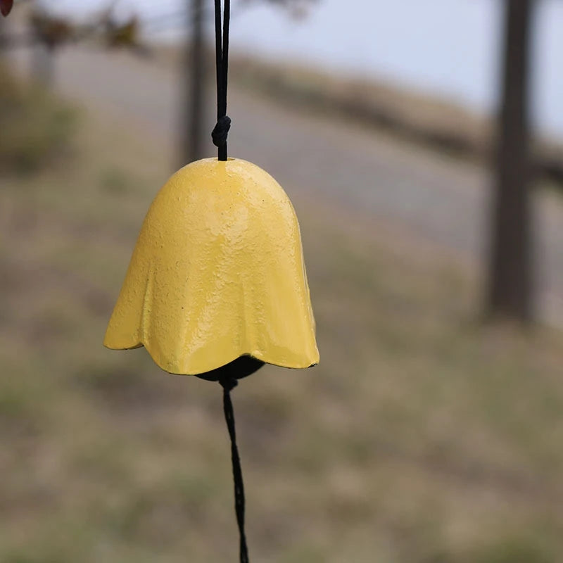 Japanese Wind Chimes Cast Iron Feng Shui Wind Bells Good Luck Hanging Pendant Indoor Outdoor Temple Home Garden Decoration