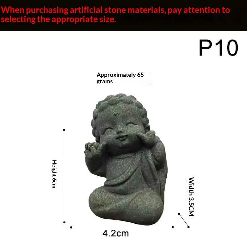 Cute Little Monk Buddha Statue Chinese Style Fish Tank Moss Landscaping Zen Garden Decoration Oriental Aesthetic