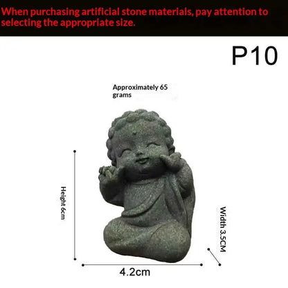 Cute Little Monk Buddha Statue Chinese Style Fish Tank Moss Landscaping Zen Garden Decoration Oriental Aesthetic