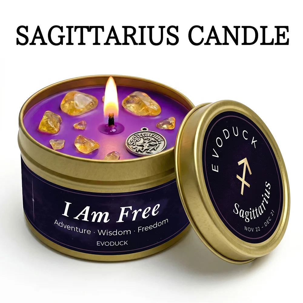 Scorpio Zodiac Scented Candle, Sandalwood Myrrh, Astrology Aromatherapy Candle in Tin, Home Fragrance Decor Birthday Gift, 3oz