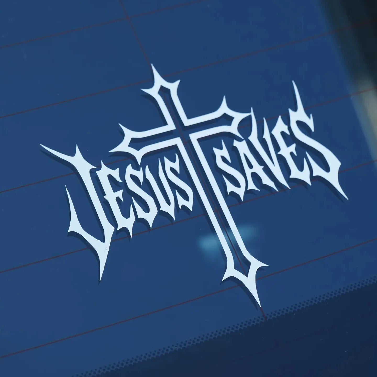 Jesus Saves Car Sticker Vinyl Decal for Auto Motorcycle Windshield Glass Rear Window Decorative Religious Motif