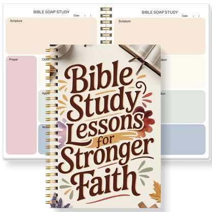 A5 Bible Study Notebook Spiral Bound, SOAP Method Christian Journal, Scripture Observation Prayer Faith Journal