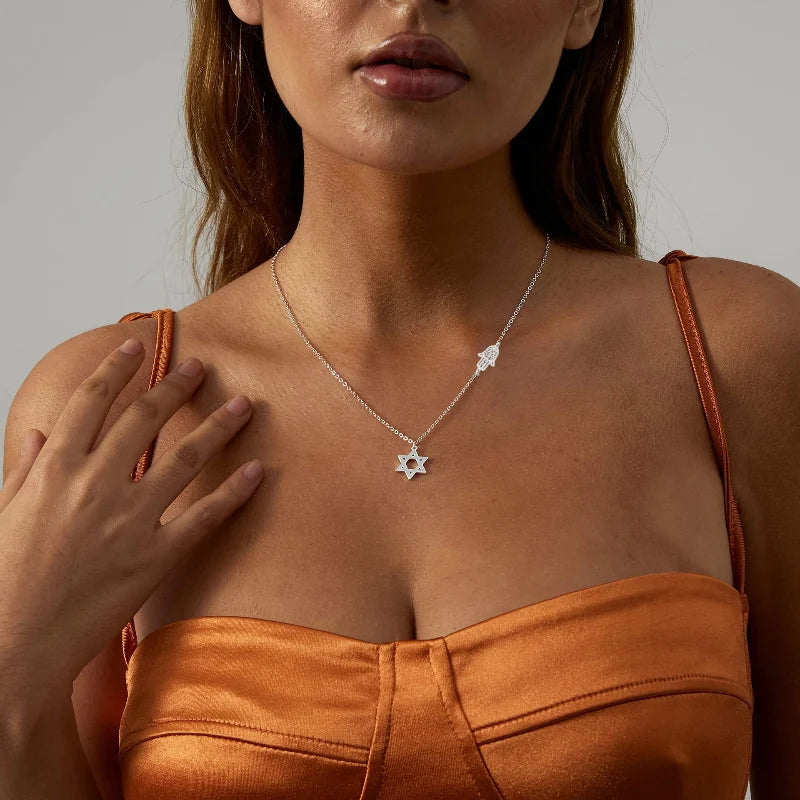 Personalized Star of David Hamsa Necklace for Women Men Gold Color Magen David Religious Jewish Star Jewelry Gifts