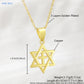 MHS.SUN Luxury Star of David Necklaces for Women Men Fashion Hollow Hexagonal Star Pendant Chain Necklace Judaica Jewish Jewelry