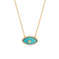 Luxury Natural Stone Evil Eye Pendant Necklace Inlaid Zircon Fashion Stainless Steel Clavicle Chain Jewelry Party Gift for Women