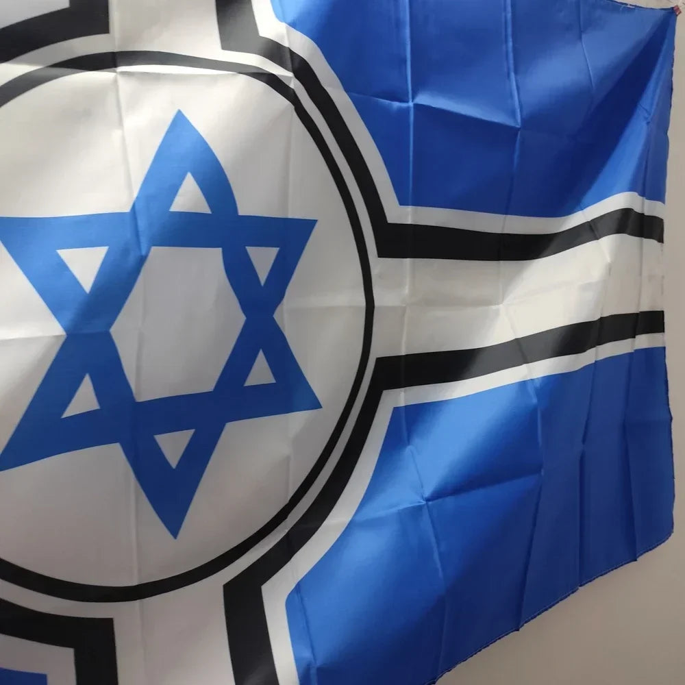 Israel Cross Cultural Flag - 90x150cm Premium Polyester Banner - Durable Home Decor for Jewish Holidays Wall Hanging Celebration