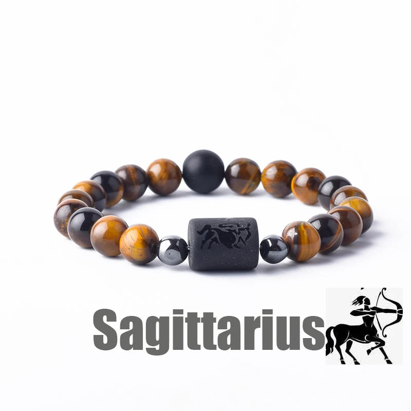 Zodiac Sign Bracelet Homme 12 Constellation Bangles Men Gemini Virgo Leo Libra Bracelet Women Friendship Gift Bracelet on Hand