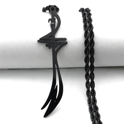 Arabic Sword Saudi Stainless Steel Islamic Muslim Zulfiqar Imam Ali Swords Necklaces for Men Islam Accessories Gift  Jewelry 656