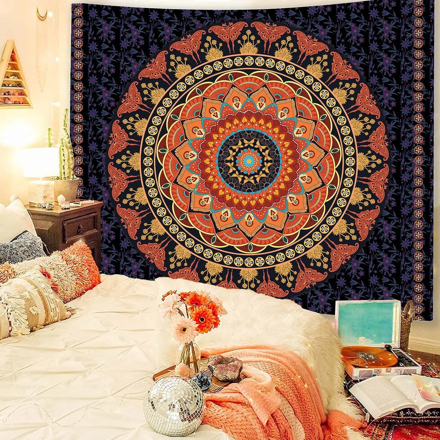 Wall Hanging Indian Mandala Tapestry Psychedelic Bohemian Home Decoration Aesthetic Living Room Background Cloth Beach Yoga Mat