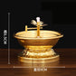 Golden Oil Lamp For Buddha With Glass Windproof Cover,Metal Buddhist Lantern Burner,Religious Candlestick Item