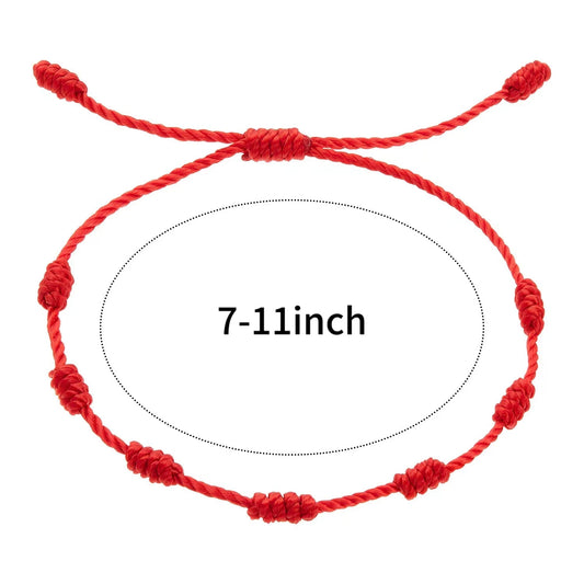 2 Pieces Red String Handmade Bracelets Black Cord Bracelet Adjustable Kabbalah Red Knot String Bracelet Amulet for Protection