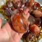 1pc Fire Quartz Palm Stone - Red Hematoid Crystal Worry Stone, Ideal for DIY Jewelry & Home Decor, Perfect Holiday Gift