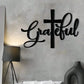 1PC Metal Cross Wall Art - 2D Flat Christian Religious Hanging Ornament, Faith-Inspired Home Decor for Living Room