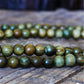 Buddhist 8mm 108 Natural Green Sandalwood Prayer Malas Bracelets Fragrant Wooden Verawood Beads Necklace BRO933