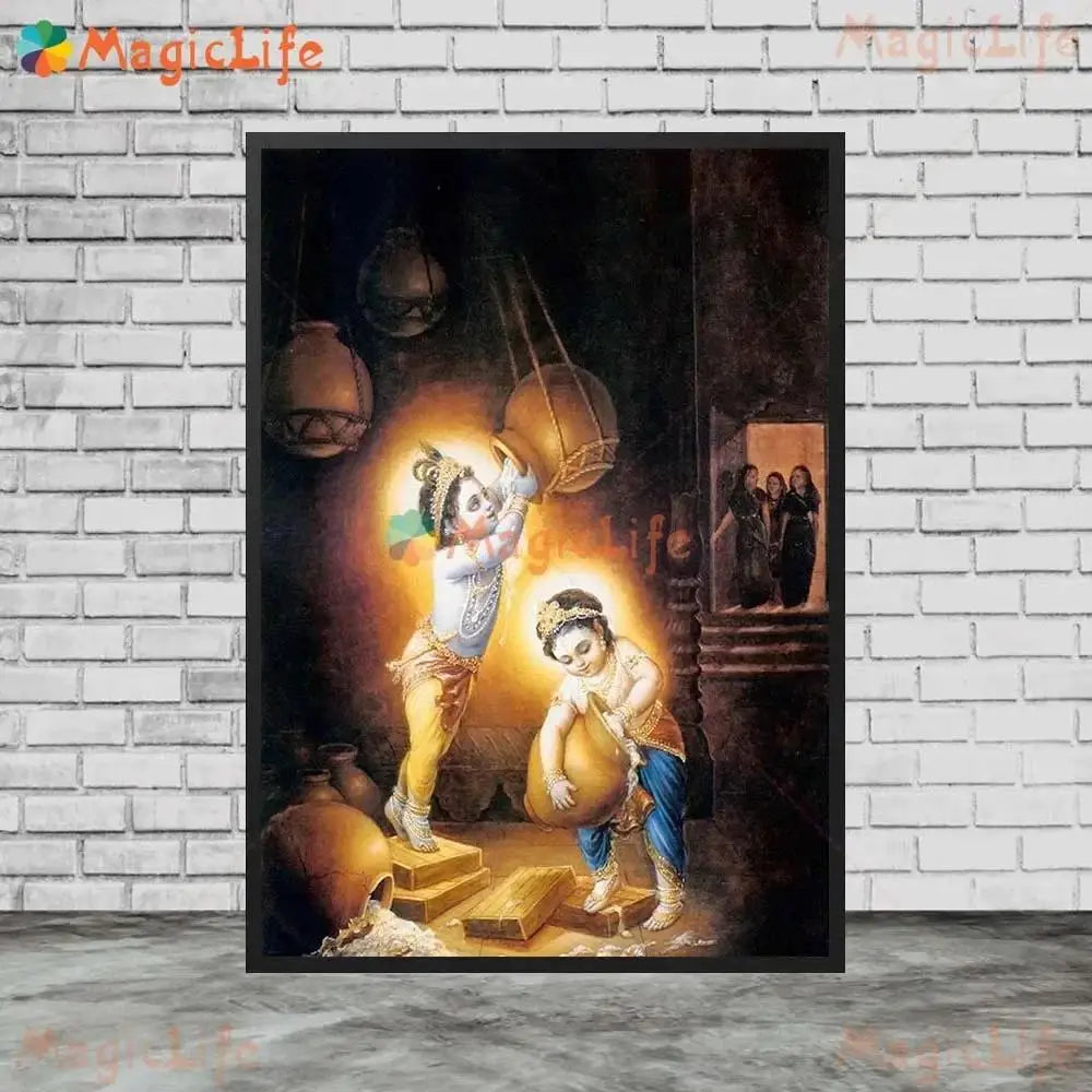 Narasimha Krishna Hindu Wall Art Canvas Paintings Posters Prints for Living Room Decor Spiritual Wall Pictures Home Decor