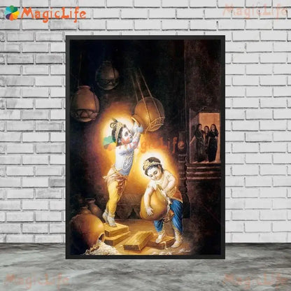 Narasimha Krishna Hindu Wall Art Canvas Paintings Posters Prints for Living Room Decor Spiritual Wall Pictures Home Decor
