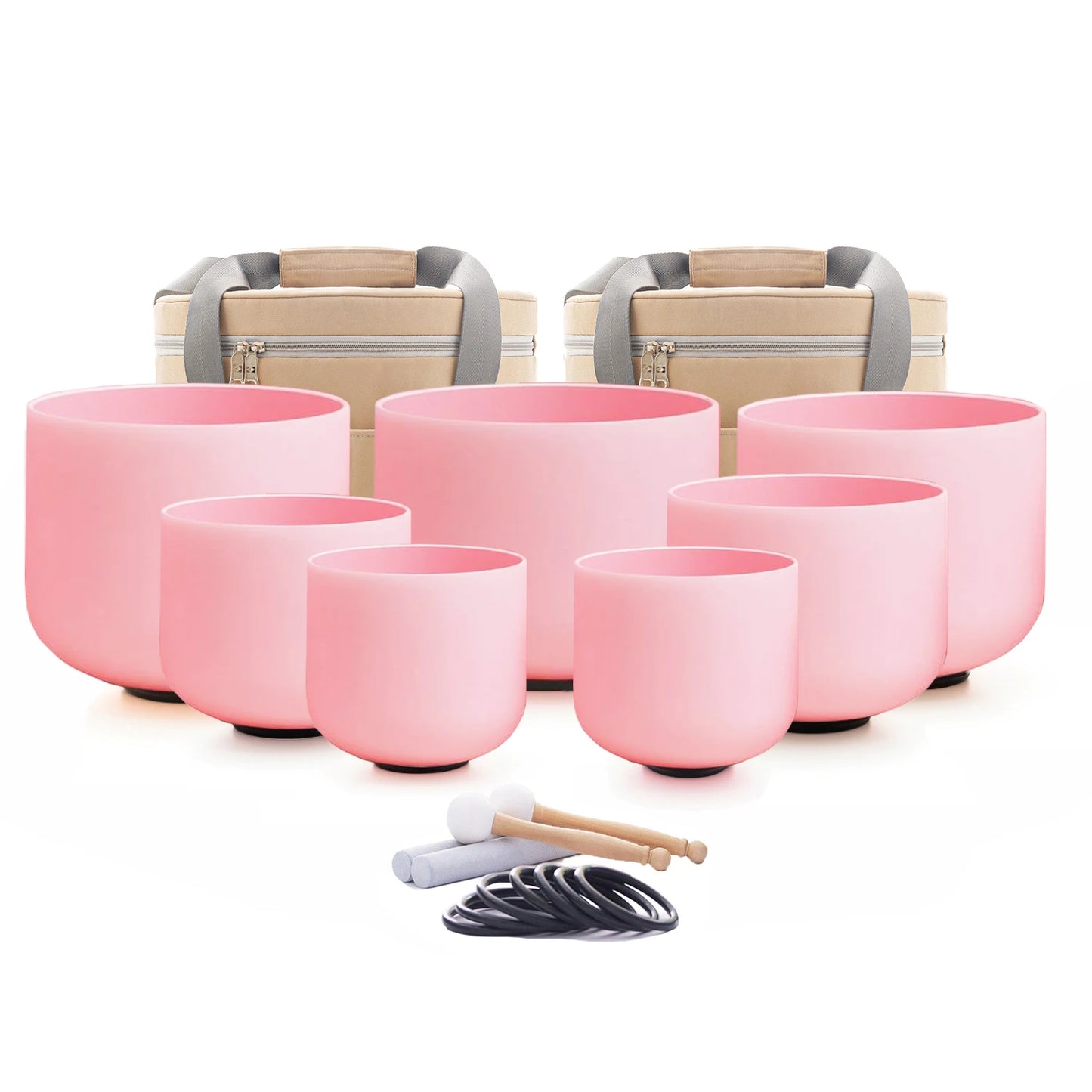 CDEFGAB Note 432 hz Crystal Singing Bowl Set of 7 pcs Quartz Sound Chakra Bowl Yoga Meditation Healing  with Carry Case