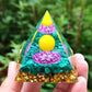 Energy Pyramid Orgonite Reiki Natural Amethyst Ball Healing Crystals Chakra Tool Ornaments Resin Stones Craft Kids Gift Pyramid