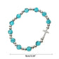 12PD Crystal Beads Stretch Rosary Bracelets with Crucifix Pendants Prayer Bracelets for Men Women Unisex Jewelry