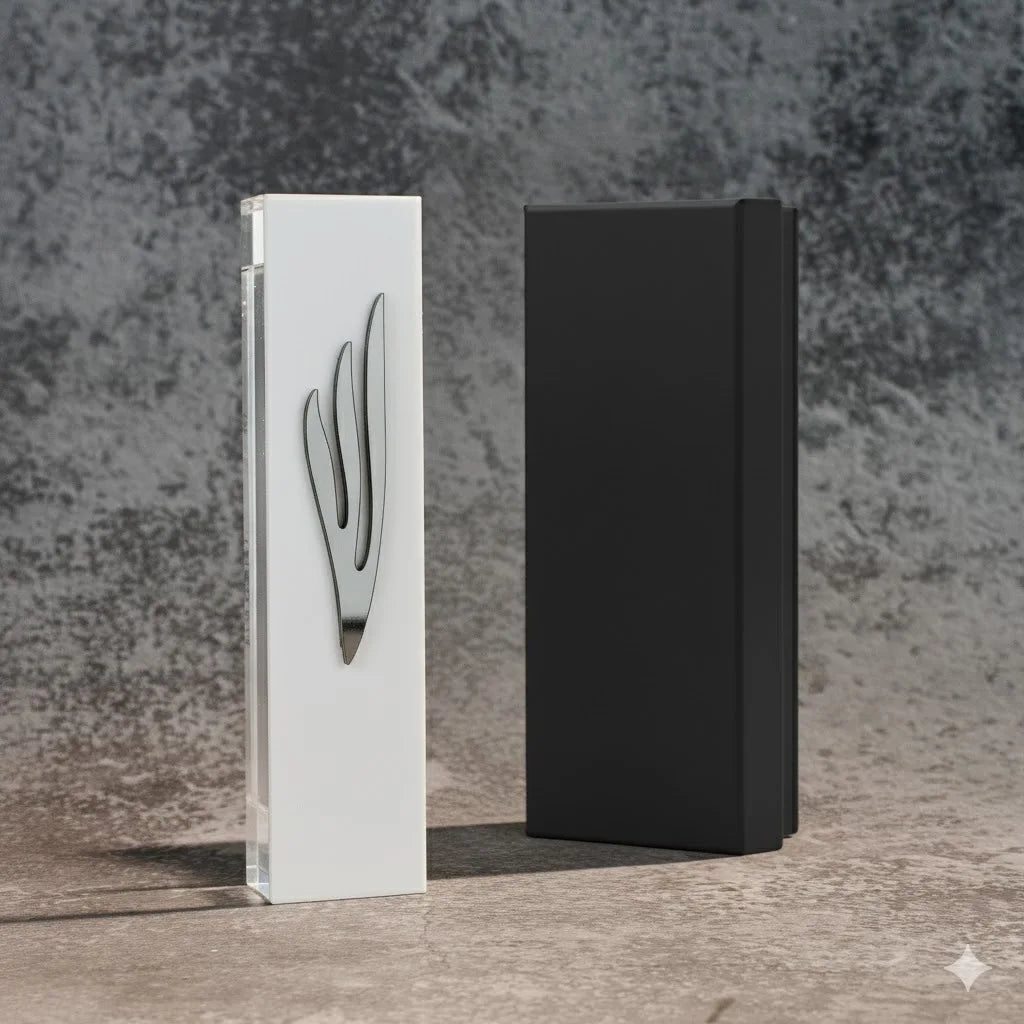 Custom Modern White Acrylic Mezuzah Case with Shin Logo Personalized Engraving Name/ Blessing Judaica Door Decor New Home Gift
