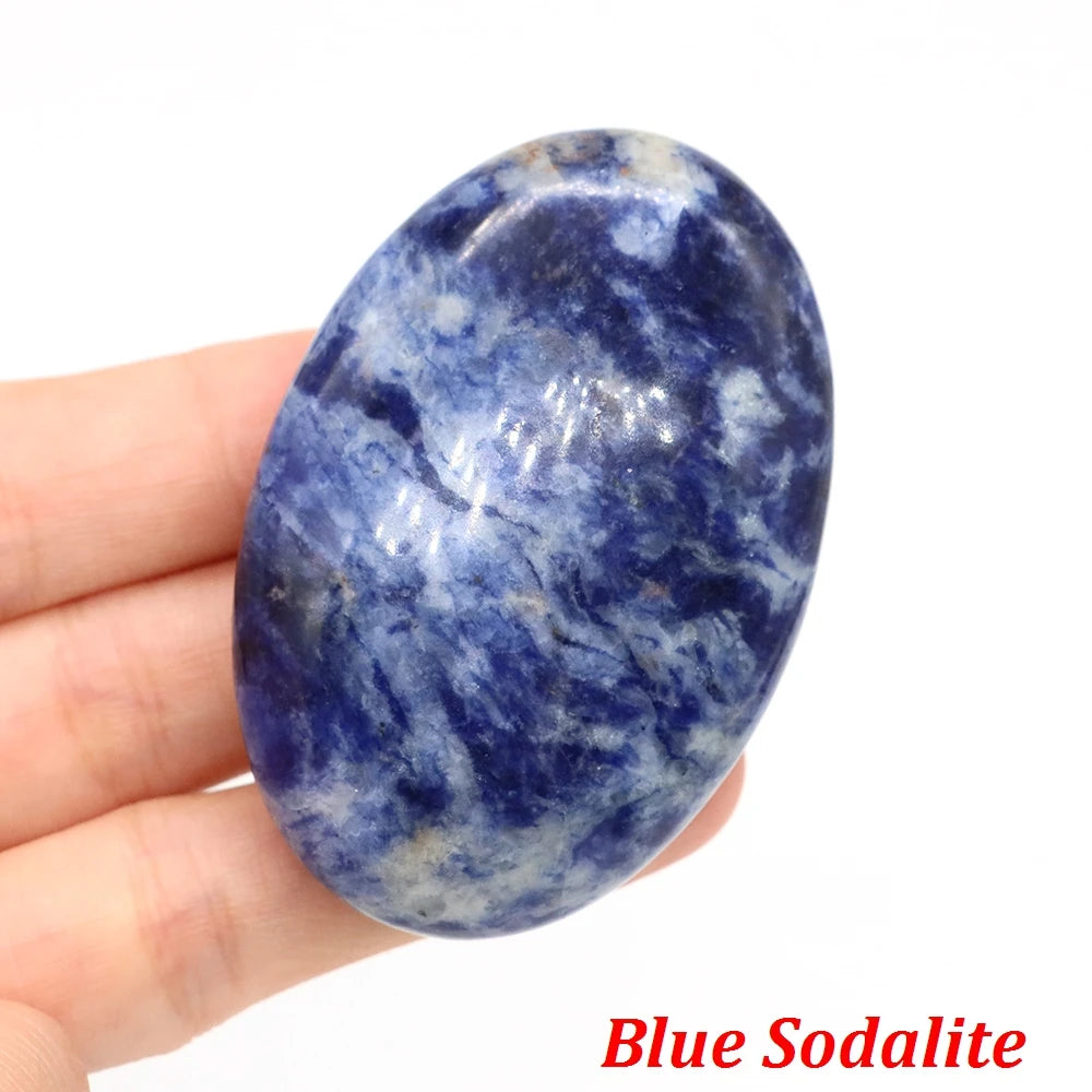 Natural Crystal Amethyst Palm Stone Reiki Healing Oval Pocket Palm Worry Stone Yoga Meditation Spiritual Healing Gem Home Decor
