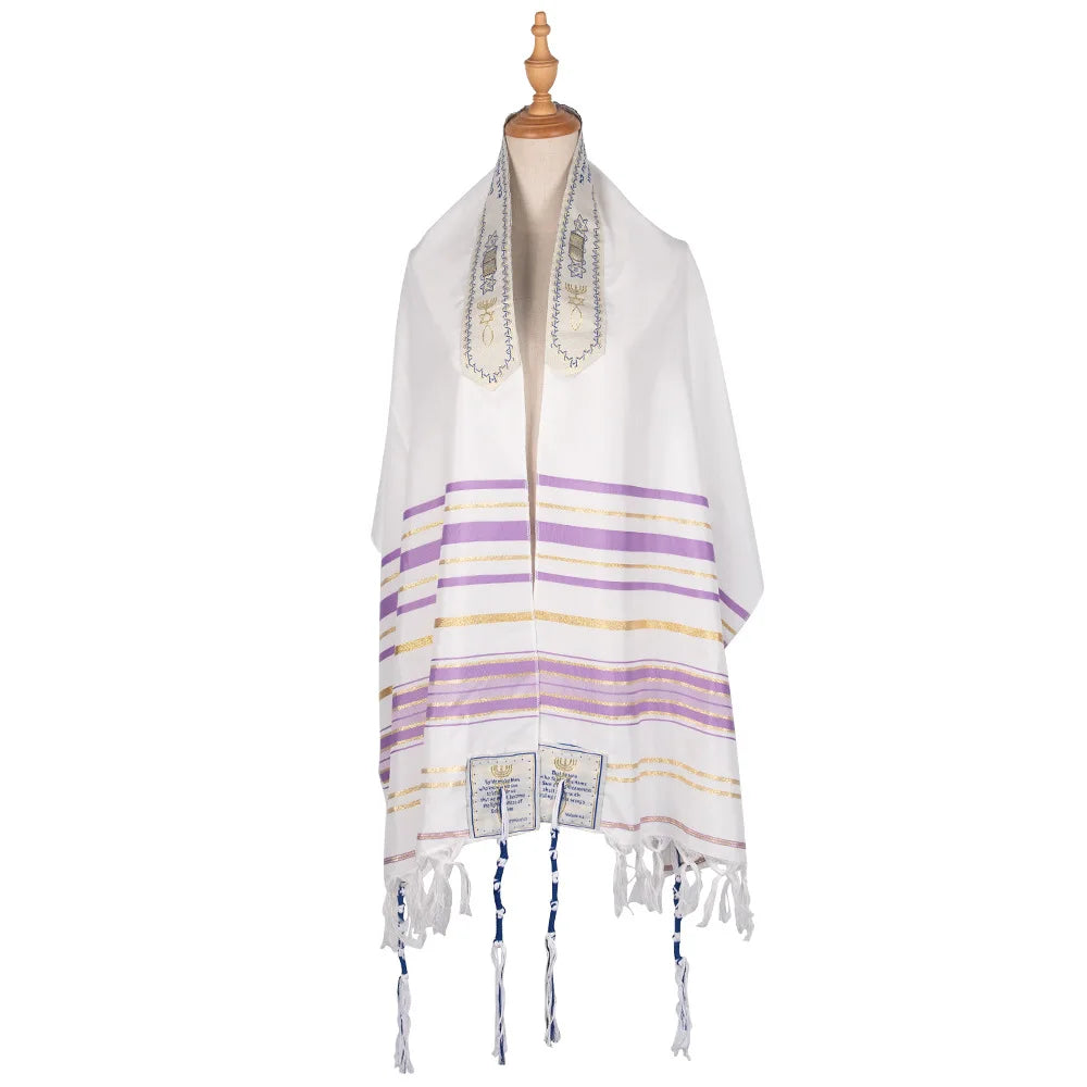 Jedaica Tallit Shawl Israel Talit scarf with Talis Bag Polyester Wraps Prayer 50x180cm
