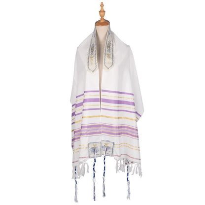 Jedaica Tallit Shawl Israel Talit scarf with Talis Bag Polyester Wraps Prayer 50x180cm