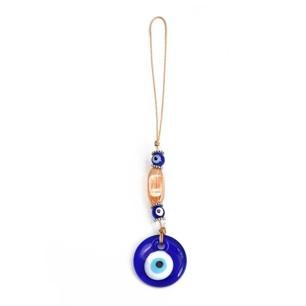Demon Eye Lucky Charm Car Ornaments Protection Tassel Crystals Feng Shui Car Decor Turkish Blue Eye Retro Glass Pendant Gifts