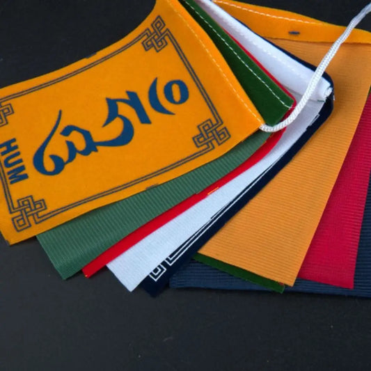 10pcs/string Tibetan Buddhist Supplies Mini Colorful Prayer Flags Five Colors Flannel Buddhist Ceremony Flag Horse Flag Temple