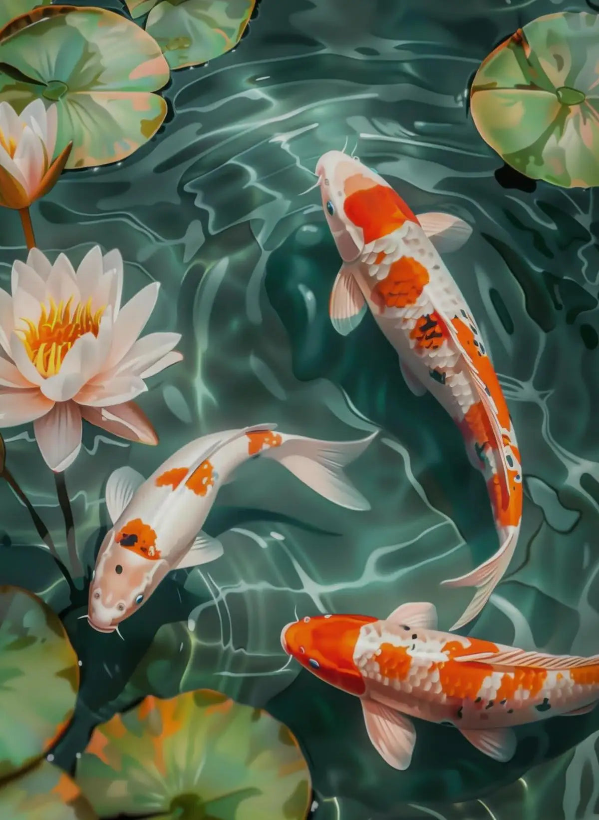 Asian Japanese Zen Tranquility Natural Aesthetics Koi Carp Art Poster Canvas Printing Living Room Bedroom Home Wall Decoration
