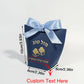 Customizable Hebrew Tefillin Favor Box with Blue Bow, Mazel Tov Gift Box for Jewish Boy Bar Mitzvah Shabbat Celebration