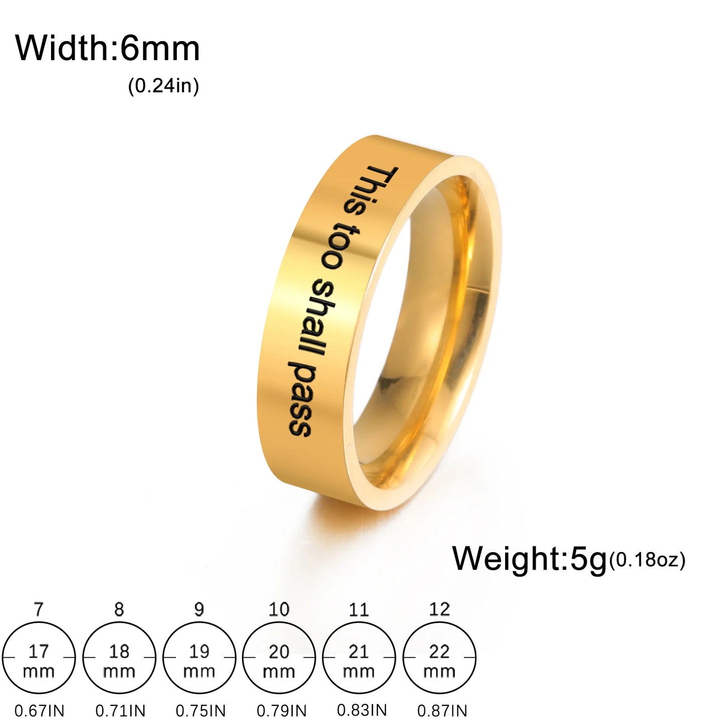 Dawapara Hebrew Letter Ring This Too Shall Pass Bible Verse Blessing Ring Jewish Passover Judaica Jewelry Stainless Steel