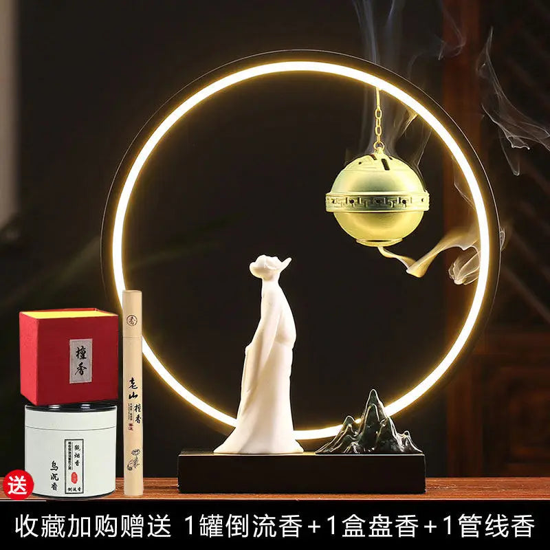 Backflow Incense Is A Household Indoor Zen-style Tea Room Sandalwood Ancient-style Decorative Item Ramadan Decorations Bakhoor