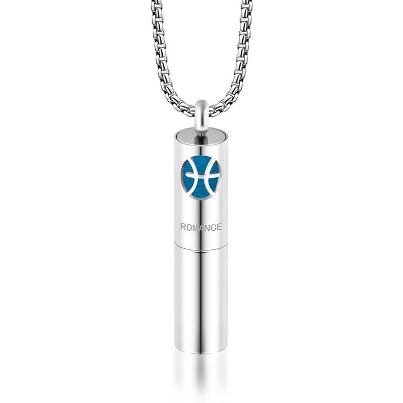 Twelve Constellations Aromatherapy Essential Oil Pendant Lockets Perfume Storage Diffuser Necklace 316L Stainless Steel Jewelry