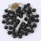 Blue Rosary Necklace For Women Men 6MM Wooden Prayer Beads Long Chain Religious Virgin Mary Cross Pendant Men Party Jewelry Gift