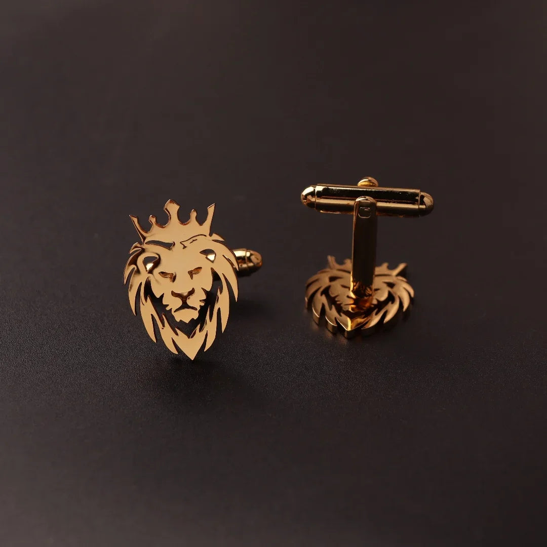 Sikhs Stainless Steel Cross Cufflinks Men's Lion Eagle Shirt Badge Pin Wedding Shirt Cufflinks Symbol