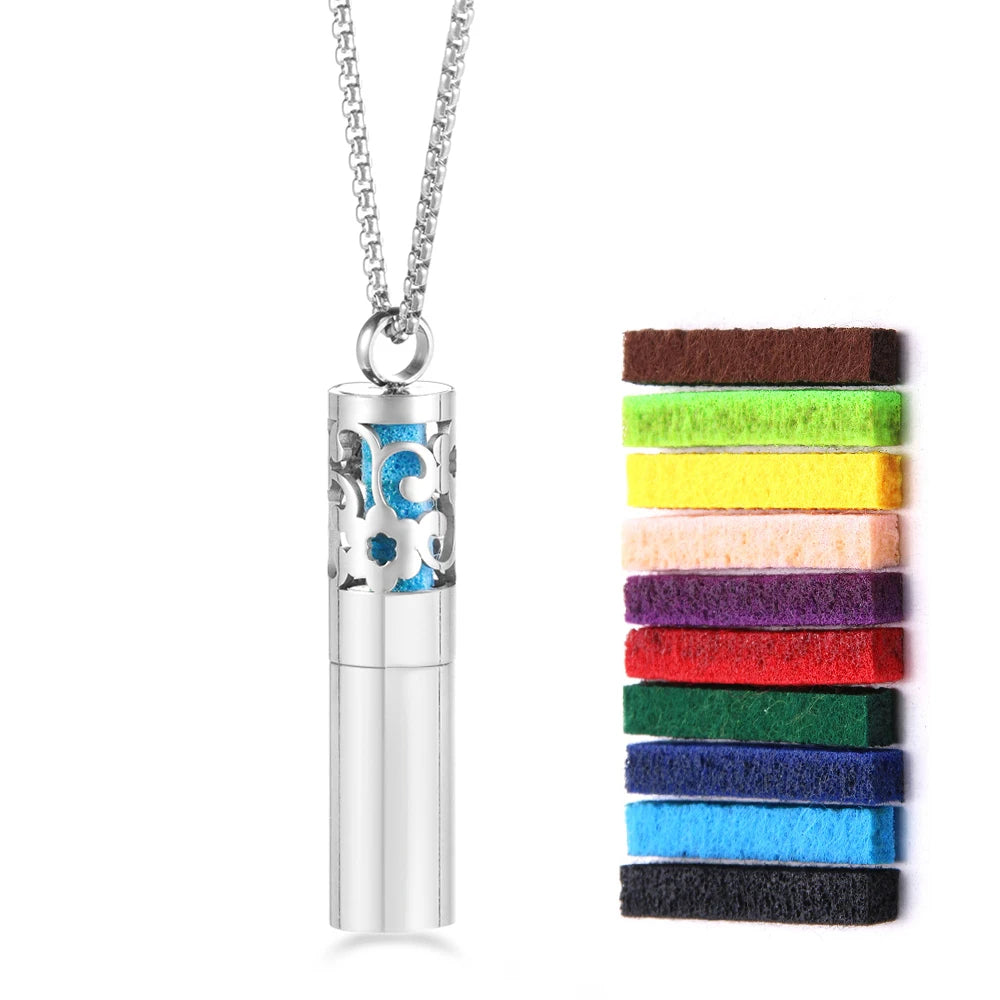 Twelve Constellations Aromatherapy Essential Oil Pendant Lockets Perfume Storage Diffuser Necklace 316L Stainless Steel Jewelry