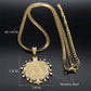 Religious Virgin Mary Prayer Necklaces for Women Men Stainless Steel Gold Color Christianity Medal Necklaces Jewelry N6263S02