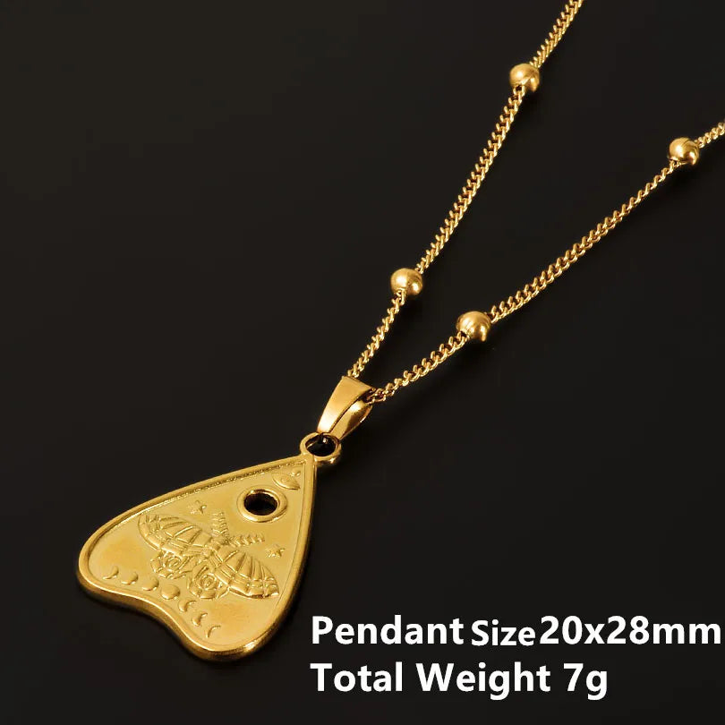 1Pc Religious Christian Catholic Sacred Heart Pendant Necklaces Stanless Steel Gothic Moth Textured Love Collares Jewelry