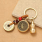 Brass Five Emperors Money Twelve Zodiac Key Chain Turnaround keyChain For Gfit Car Accessories Popular  In Scenic Spots
