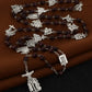 14 Stations of Cross Pendant Chaplet Rosary Necklace Wooden Prayer Beads Chain Catholic Religious Sacraments Jewelry Gifts