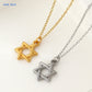 Simple Hollow Star of David Hexagram Choker Necklace for Men Women Gold Color Stainless Steel Chain Necklaces Jewish Jewelry
