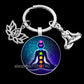 2023 Indian Buddha Meditation 7 Chakra Mandala Key Holder for Keys Psychedelic Yoga Keychain Ornament
