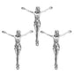 3Pcs Silver Metal Jesus Corpus Catholic Sculpture Sturdy Design Ideal for DIY Cross Making Religious Wall Hanging Crucifix