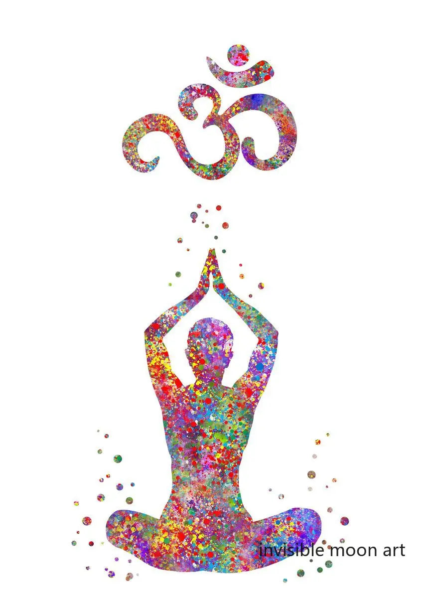 Spirituality Yoga Tree Khanda Sikh Symbol Couple Meditation  Art Poster Canvas Painting Wall Prints Picture Yoga Room Home Decor