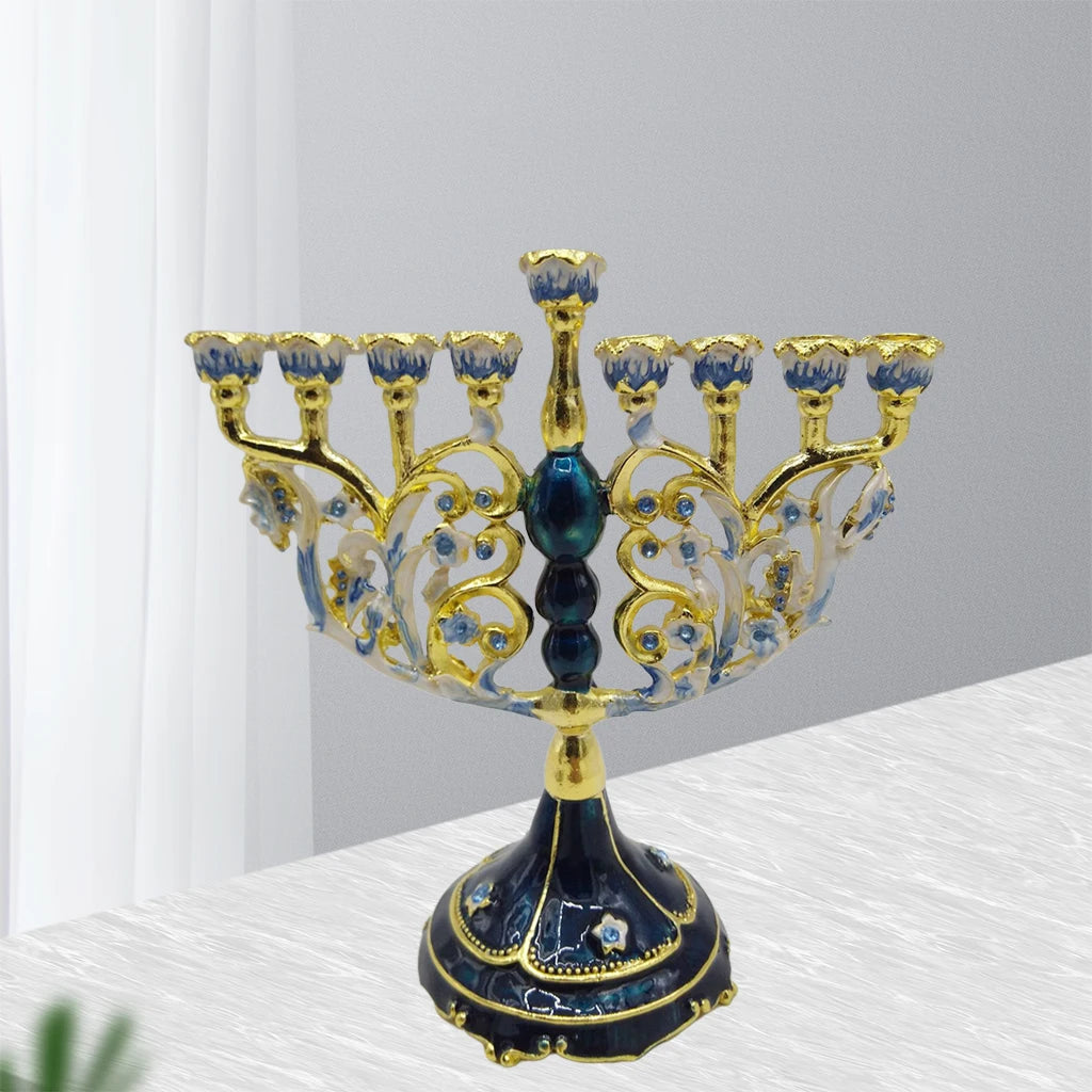Hanukkah Star Menorah David Candelabra Candle Candlestick Holder Hand Paited Home Decoration Party Festival Candleholder Gifts
