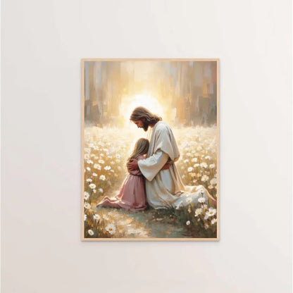 Modern Christian Believer Poster Jesus Praying Shepherd Bible Verse Easter Canvas Painting Wall Art for Kids Room Home Decor