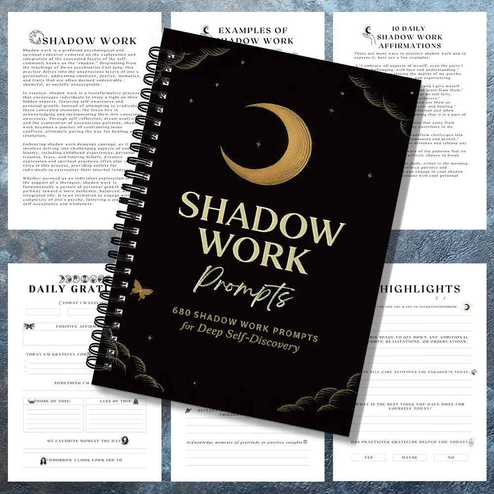 1PC Shadow Work Journal, Mental Health & Emotional Healing Workbook for Anxiety, Self-Therapy, Spiral Bound Daily Reflection Not