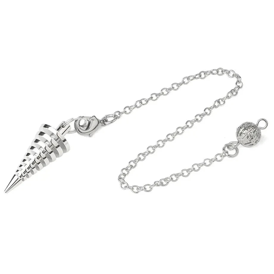 Silver Color Copper Metal Pendulum for Dowsing Divination Energy Reiki Healing Pointed Meditation Witch Spiritual Pendulos X092